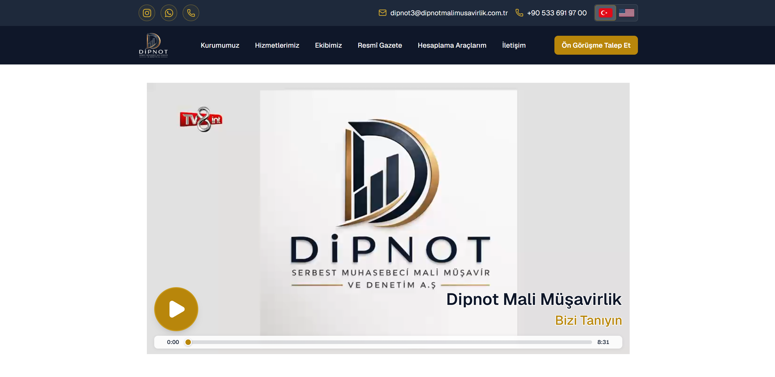 Dipnot Mali Müşavirlik web projesi