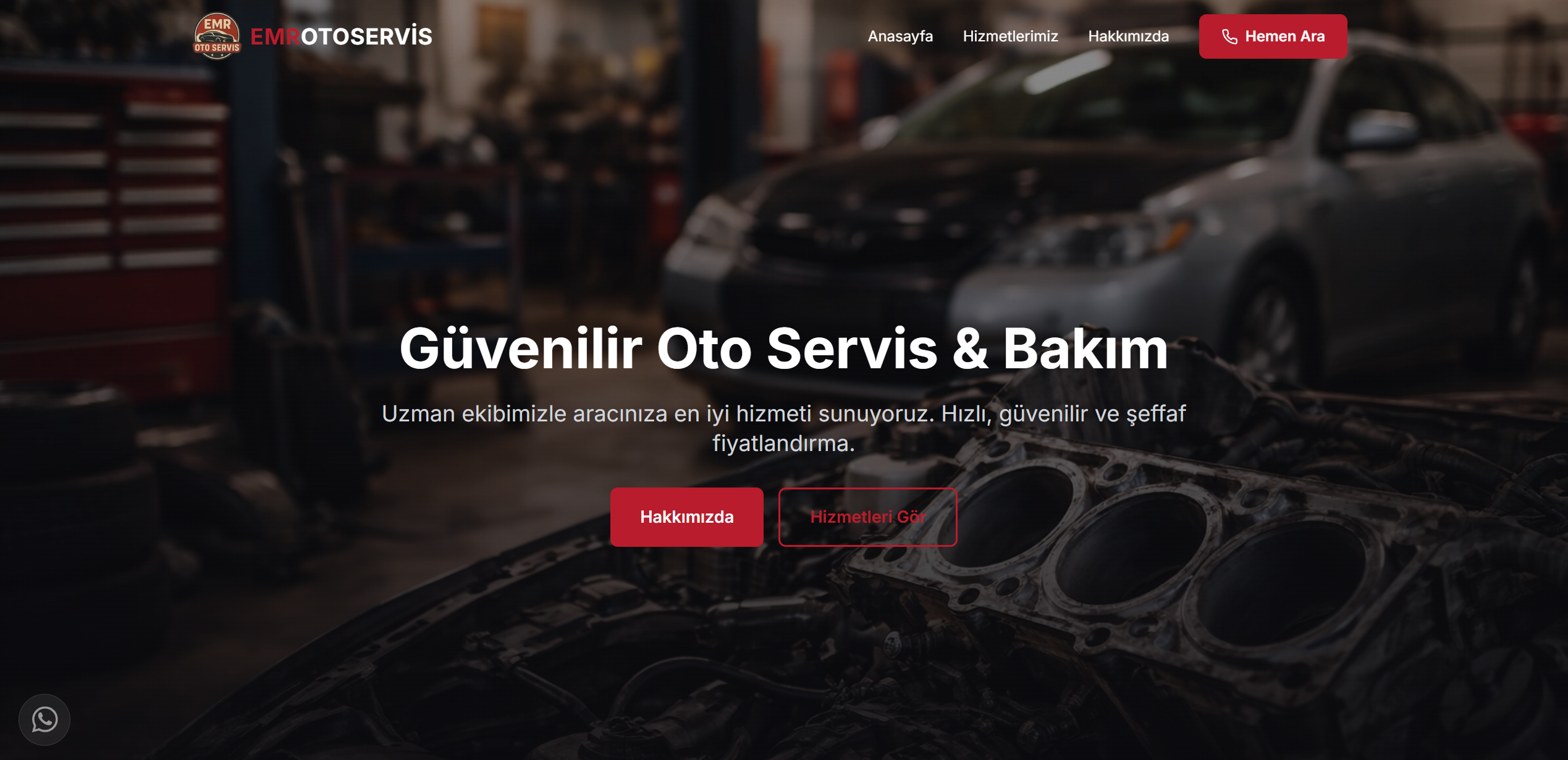 EMR Oto Servis web projesi